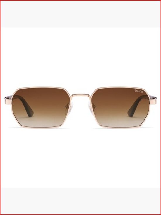 Retro Rectangle Polarized 90s Sunglasses, Trendy Narrow Hexagon Square Shades main image 5